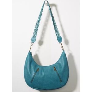 Anthropologie Crescent Teal Slouchy Tote Bag NWT